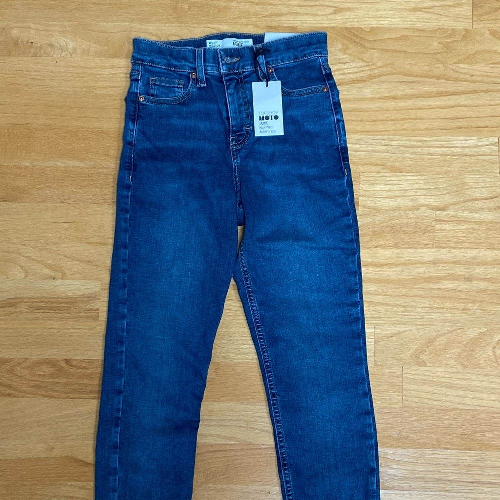 TOPSHOP moto/petite Jamie high waist ankle grazer